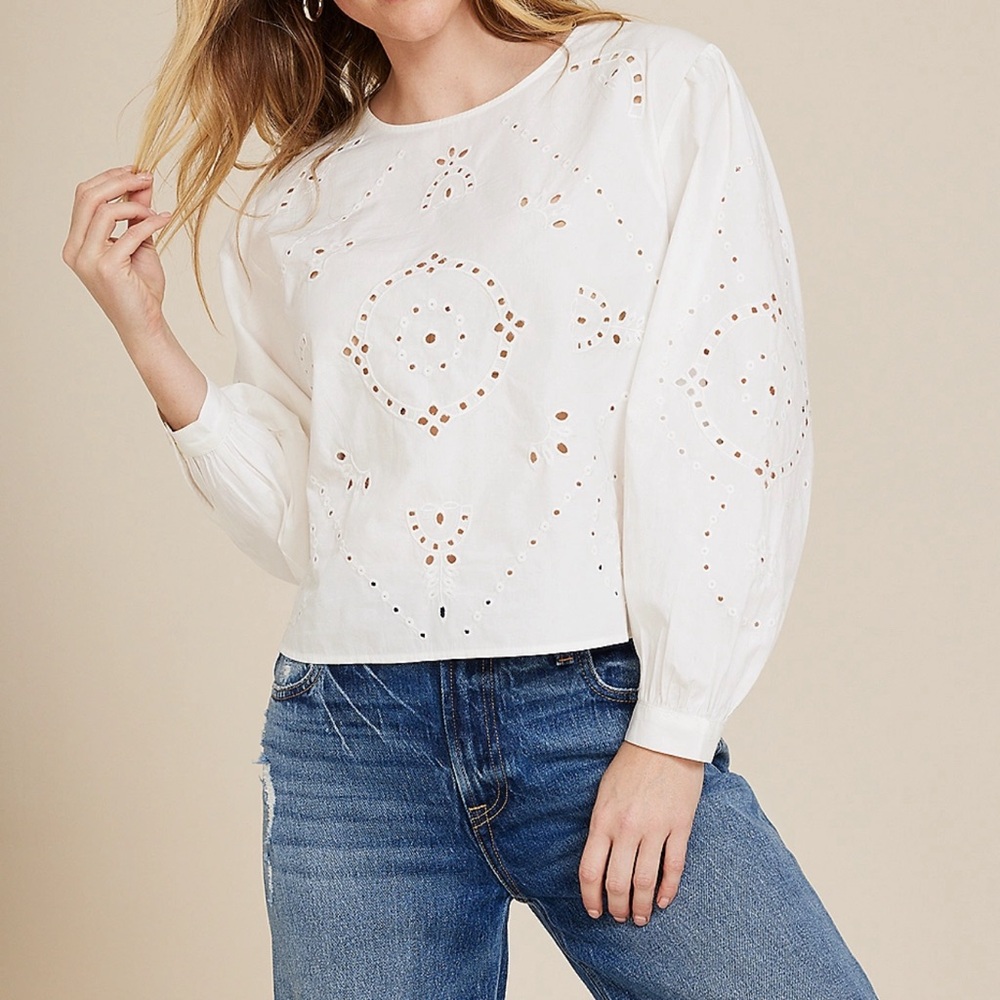 NWT Maurice’s Eyelet Long Sleeve Blouse